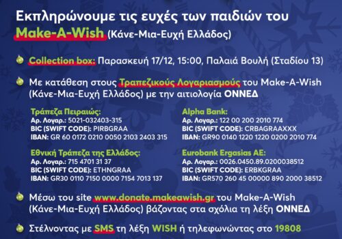 Ο Υπουργός Οικονομικών στην εκδήλωση make a wish της ΟΝΝΕΔ | 17.12.2021