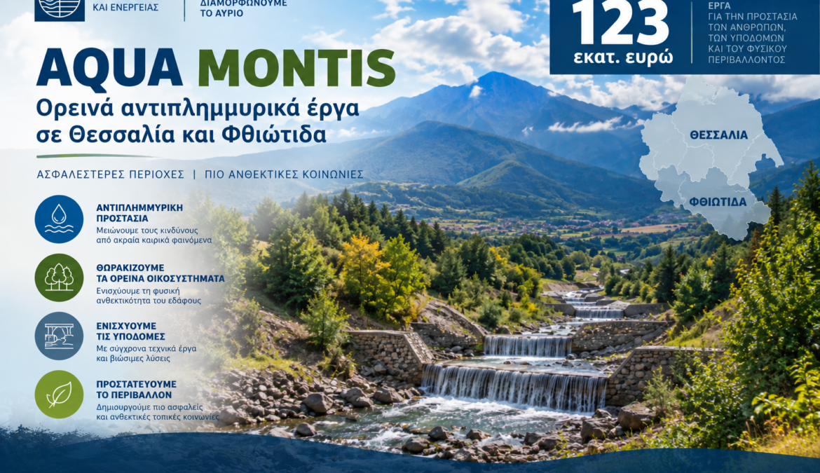 Aqua Montis: Ορεινά Αντιπλημμυρικά Έργα σε Θεσσαλία και Φθιώτιδα